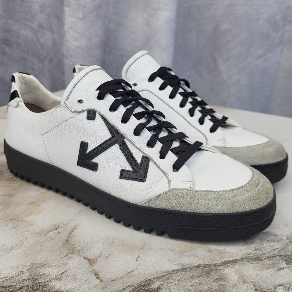 Off White Virgil Abloh White Leather & Suede Sneakers Women's 38